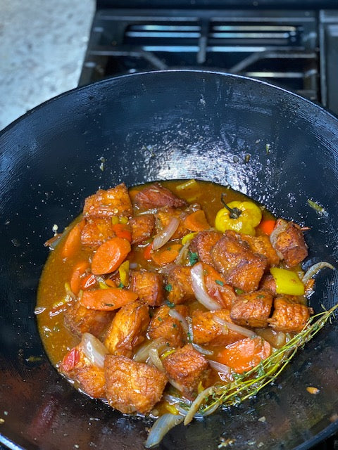 Brown Stew Salmon Bites